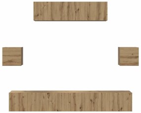 Conjunto de móvel de TV 7 pcs carvalho artisiano
