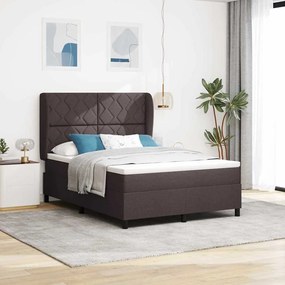 Cama Box com Colchão vidaXL em Castanho Escuro - 140x200 cm Tecido