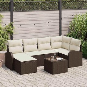 Conjunto de Sofá de Jardim vidaXL 6 Peças com Almofadas Cinza Polyrattan