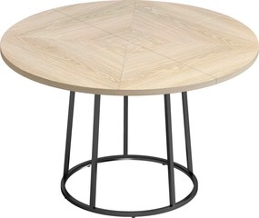 HOMCOM Mesa de Jantar Redonda para 4 a 6 Pessoas, Ø 120 x 75 cm, Mesa de Cozinha com Pé Cônico em Metal, Madeira Natural | Aosom Portugal