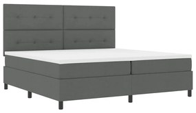 Cama Box da com Colchão Cinza Escuro 200x200 cm Tecido
