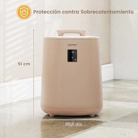 Aquecedor de toalhas para Casa de Banho de 18 L com tela LED e desligamento automático Cubo portátil castanho