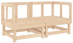 11 pcs conjunto lounge de jardim madeira de pinho maciça