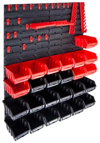 29 pcs kit caixas arrumação com painéis parede vermelho e preto