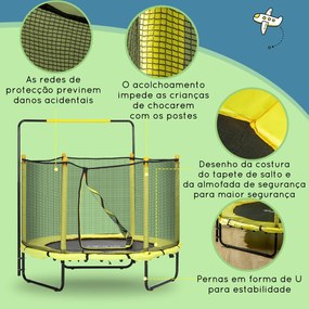 ZONEKIZ Trampolim Infantil Ø110 cm Trampolim para Crianças de 1-10 Ano