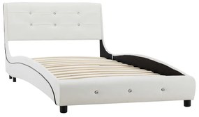 Estrutura de cama 90x200 cm couro artificial branco