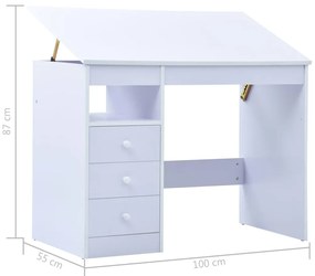 Secretária/estirador desenho para crianças branco