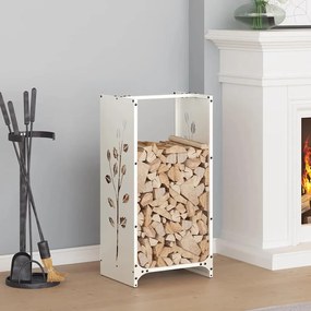 Suporte para lenha 40x30x80 cm aço laminado a frio branco