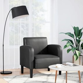 Poltrona com apoios de braços 54 cm couro artificial preto