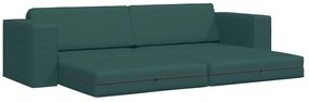 Sofá Cama de Chão 2 em 1 Verde Escuro 245x150x60.5 cm