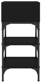 Mesa de cabeceira 35x34,5x70 cm derivados de madeira preto