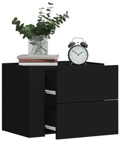 Mesa de cabeceira de parede 45x30x35 cm preto