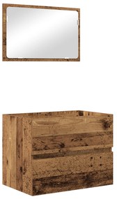 Conjunto de Móveis para Banheiro 2 Peças Madeira Antiga Madeira Ingenh