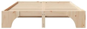 Estrutura de Cama 160x200 cm em Madeira de Pinheiro Maciça