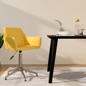 vidaXL Cadeira de jantar giratória tecido amarelo