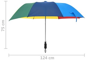 Guarda-chuva dobrável automático 124 cm multicor