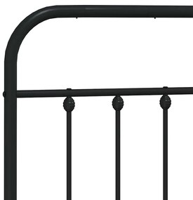 Estrutura de cama com cabeceira 183x213 cm metal preto