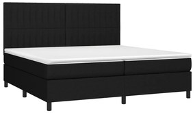 Cama com molas/colchão 200x200 cm tecido preto