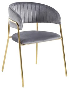 Cadeira Moniel Golden Veludo - Cinza escuro