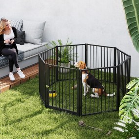 PawHut Parque para Cães Cercado para Cães com 8 Painéis 60x76 cm Parqu