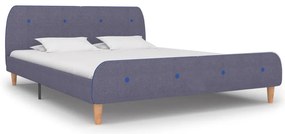 Estrutura de cama sem colchão 150x200 cm tecido cinzento-claro