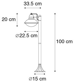 Poste externo moderno preto 100 cm IP44 - Marcel Moderno