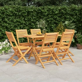 vidaXL Conjunto de jantar para jardim 7 pcs madeira de teca maciça