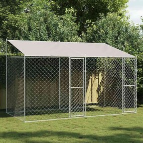 Jaula para cão Prateado 400 x 200 x 256 cm Aço Galvanizado