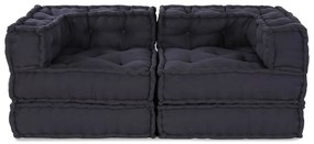 vidaXL Sofá Modular 2 pcs Antracite 140 x 70 x 56 cm tecido