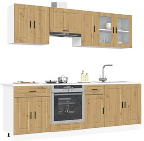 vidaXL 8 peças armário de cozinha conjunto Kalmar carvalho artisiano