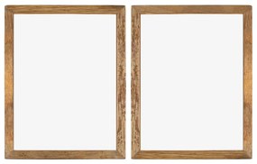 282899 vidaXL Molduras 2 pcs 90x70 cm madeira recuperada maciça e vidro