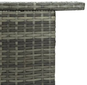 Mesa de bar para jardim 120x55x110 cm vime PE cinzento