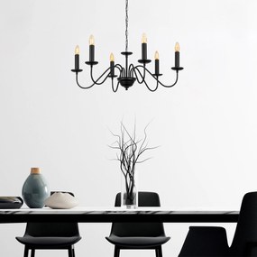 Candeeiro Chandelier Firat – Preto Antigo – 76 x 76 x 41 cm
