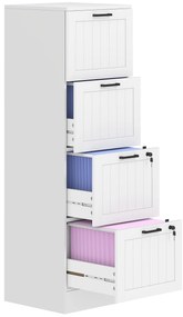 Bloco de Gavetas para Escritório com 2 Gavetas para Escritório com Fechaduras Gavetas Suspensas para A440x40x131 cm Branco