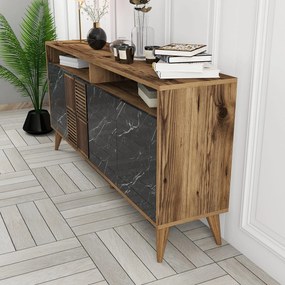Console Milan – Walnut Black Marble – 160x78x35 cm