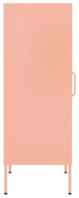 Armário de arrumação aço 42,5x35x101,5 cm rosa