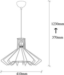 Chandelier Saglam – Cobre/Preto – Diâmetro 41 cm