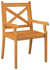 Cadeiras jantar p/ jardim 6 pcs madeira de acácia maciça