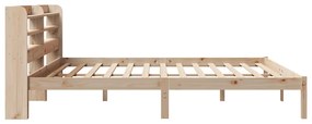 Cama sem colchão 200x200 cm madeira de pinho maciça