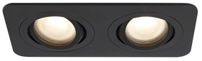Conjunto de 6 focos embutidos redondos pretos GU10 50mm giratórios e inclináveis IP44 2-Light - Alberto Moderno