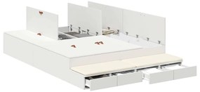 Estrado de Cama com Armazenamento Branco 140x200 cm