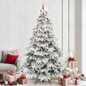 vidaXL Árvore de Natal Artificial com 300 LEDs Branco 240 cm PE e PVC