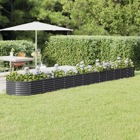 Canteiro elevado jardim 512x80x36 aço revestido a pó antracite