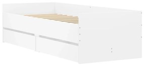 Estrutura de cama com gavetas 90x190 cm branco