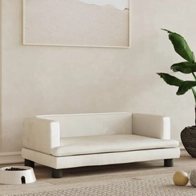 vidaXL Cama para cães 70x45x30 cm veludo cor creme