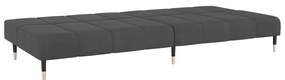 Sofá-cama de 2 lugares veludo cinzento-escuro