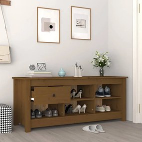 Sapateira 110x38x45,5 cm madeira de pinho maciça castanho mel