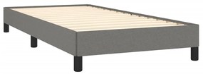 Estrutura de cama 100x200 cm tecido cinzento-escuro