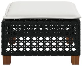 Banco de jardim com almofadão 63,5x56x32 cm vime PE preto