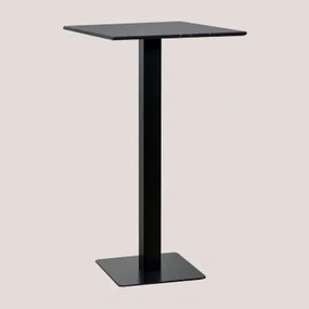 Mesa Alta De Bar Quadrada 60x60 Cm Em Mármore Livanto Mármore Negro Marquina & Preto - Sklum